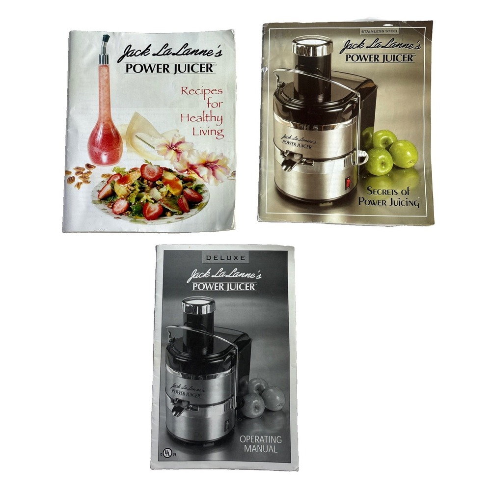 Jack LaLanne Power Juicer Manuals & Recipe Books Set SSMT1000 3 Pieces